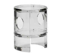 Custom round acrylic 2-tier tray nightstand AT-1298 Custom round acrylic 2-tier tray nightstand