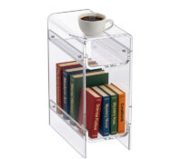 Custom acrylic narrow side table with storage AT-1303 Custom acrylic narrow side table with storage