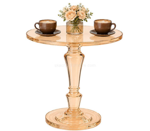 Custom round acrylic lobby coffee table