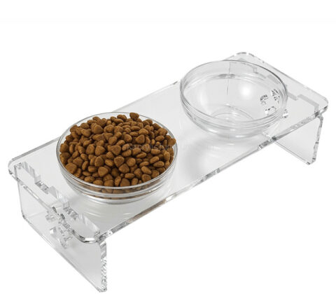 Custom acrylic pet bowl feeder holder