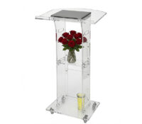 Custom acrylic concert podium stand with wheels AP-1389 Custom acrylic concert podium stand with wheels