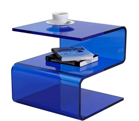 Custom acrylic S shaped end table