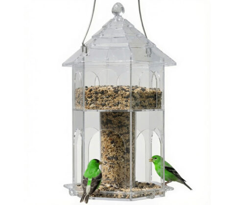 Custom acrylic house shaped waterproof bird feeder