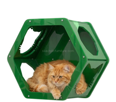 Custom hexagon acrylic indoor cat house