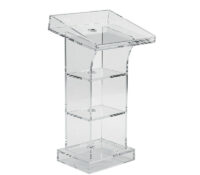 Custom acrylic presentation lectern stand with storage AP-1390 Custom acrylic presentation lectern stand with storage