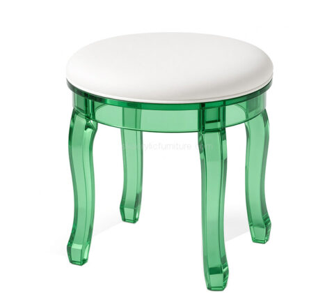 Custom round acrylic makeup vanity stool