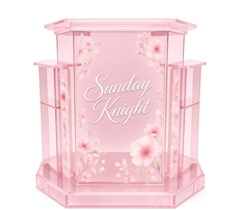Custom acrylic deluxe wedding podium stand