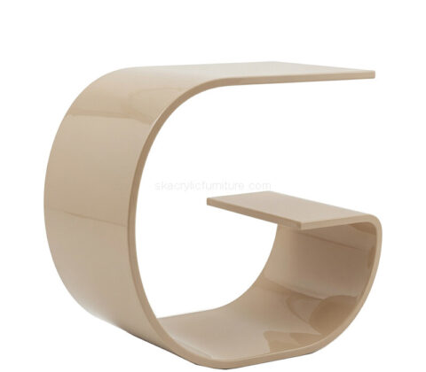 Custom G-shaped acrylic side table