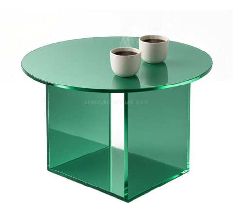 Custom round acrylic modern side coffee table