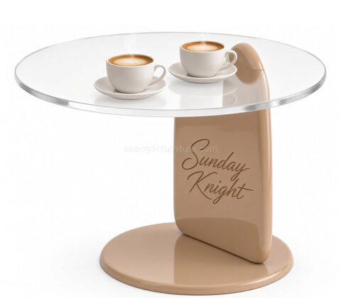 Custom acrylic round shape coffee table
