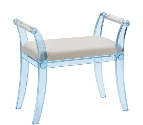 Custom acrylic entryway upholstered chair