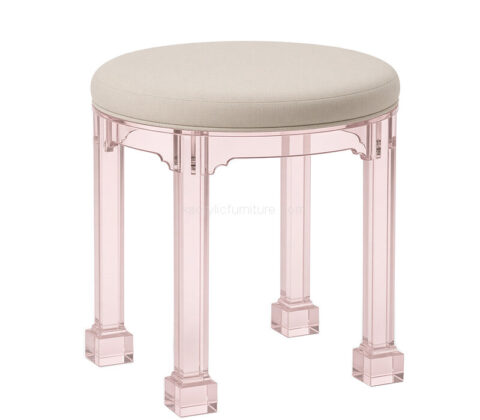 Custom round acrylic entryway stool