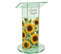 Custom acrylic pulpit podium stand with storage shelf AP-1404 Custom acrylic pulpit podium stand with storage shelf