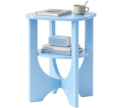 Custom acrylic side coffee table with small spaces