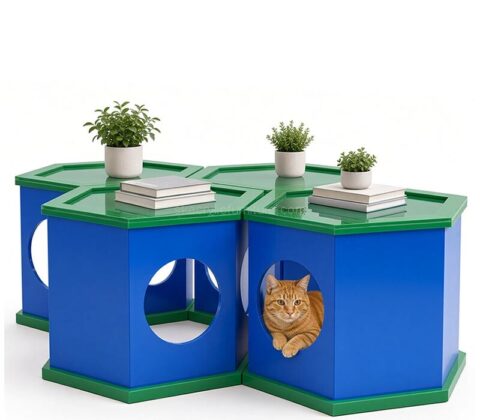 Custom cat co-living table