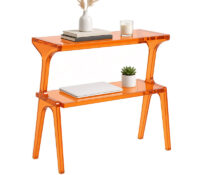 Custom acrylic 2 tiers sofa side table AT-1340 Custom acrylic 2 tiers sofa side table