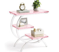Custom 3 tier C-shaped end table AT-1343 Custom 3 tier C-shaped end table